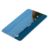 Zeilboten in de witte en blauwe zee magneet (Linkerzijde)