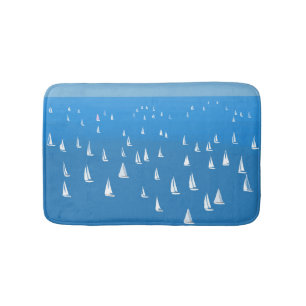 Zeilboten in diep blauw Zee - Regatta Sailships Badmat