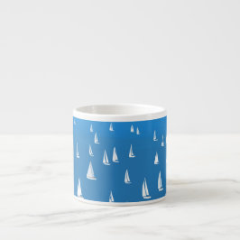 Zeilboten in diep blauw Zee - Regatta Sailships Espresso Kop