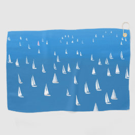 Zeilboten in diep blauw Zee - Regatta Sailships Golfhanddoek