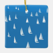 Zeilboten in diep blauw Zee - Regatta Sailships Keramisch Ornament (Voorkant)