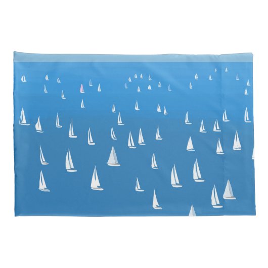 Zeilboten in diep blauw Zee - Regatta Sailships Kussensloop (Achterkant-Rechts)