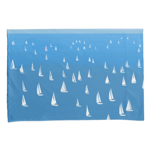 Zeilboten in diep blauw Zee - Regatta Sailships Kussensloop (Voorkant-Rechts)