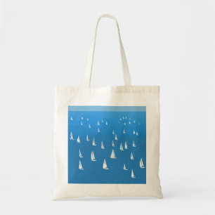 Zeilboten in diep blauw Zee - Regatta Sailships Tote Bag