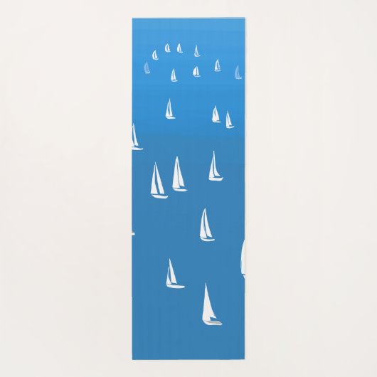 Zeilboten in diep blauw Zee - Regatta Sailships Yogamat (Achterkant)
