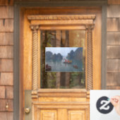 Zeilboten in Ha Long Bay - Vietnam, Azië Raamsticker (Huis Deur)