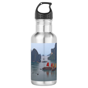 Zeilboten in Ha Long Bay - Vietnam, Azië Waterfles