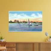 Zeilboten in Lewis Bay, Engelstalig Uitzicht Canvas Afdruk (Insitu (Woonkamer))