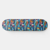 Zeilboten in Ocean Waves Tropical Floral Skateboard (Horizontaal)