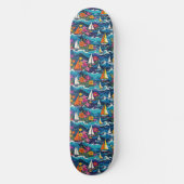 Zeilboten in Ocean Waves Tropical Floral Skateboard (Voorkant)