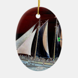 Zeilboten Keramisch Ornament