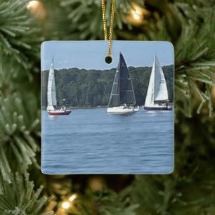 Zeilboten keramische ornament