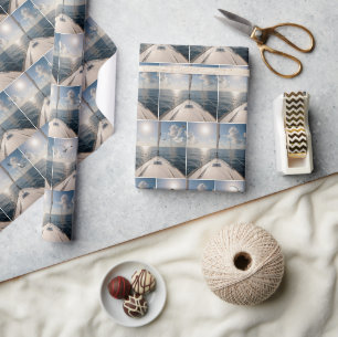 Zeilboten met meeuwen op oceaanwater cadeaupapier