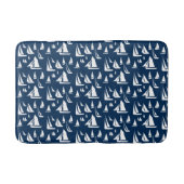 Zeilboten Nautical Navy Blue Badmat (Voorkant)