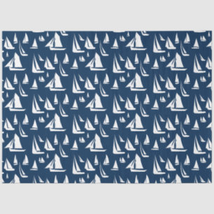 Zeilboten Nautical Navy Blue Tissuepapier