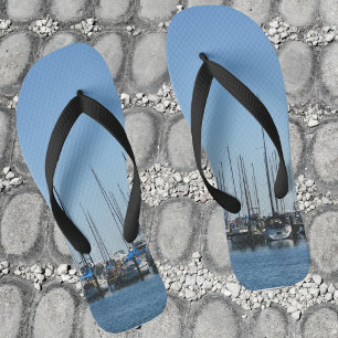 Zeilboten Nautisch Blauw Teenslippers