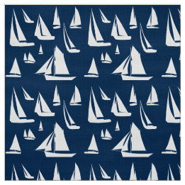Zeilboten Navy Blue Nautical Stof