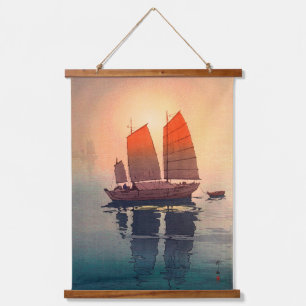 Zeilboten ochtend, Hiroshi Yoshida Hangend Wandkleed