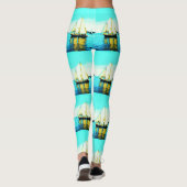 zeilboten op blauw leggings (Achterkant)