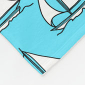 Zeilboten op blauw Zee Fleece Deken (Hoek)