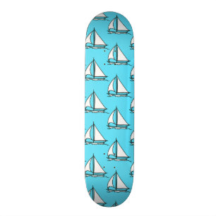 Zeilboten op blauw Zee Skateboard
