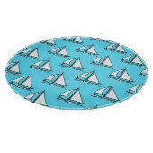 Zeilboten op blauw Zee Snijplank (Hoek)