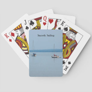 Zeilboten op de rivier pokerkaarten