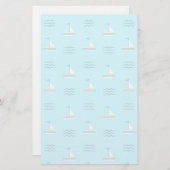 Zeilboten op het blauw Zee Briefpapier (Voorkant / Achterkant)