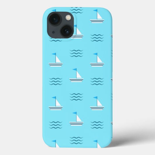 Zeilboten op het blauw Zee Case-Mate iPhone Case (Achterkant)