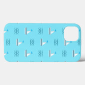 Zeilboten op het blauw Zee Case-Mate iPhone Case (Achterkant (horizontaal))