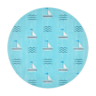 Zeilboten op het blauw Zee Snijplank
