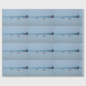 Zeilboten op het rivierweefselpapier cadeaupapier (Vlak)