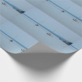 Zeilboten op het rivierweefselpapier cadeaupapier (Hoek)