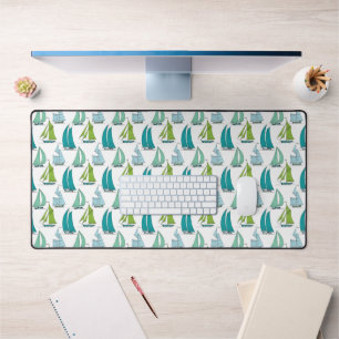 Zeilboten op het waterpatroon bureaumat