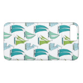 Zeilboten op het waterpatroon Case-Mate iPhone case (Achterkant (Horizontaal))