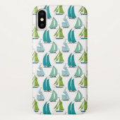 Zeilboten op het waterpatroon Case-Mate iPhone case (Achterkant)