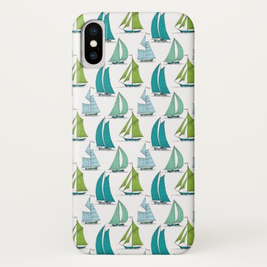 Zeilboten op het waterpatroon Case-Mate iPhone case (Achterkant)