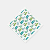 Zeilboten op het waterpatroon servet (Hoek)