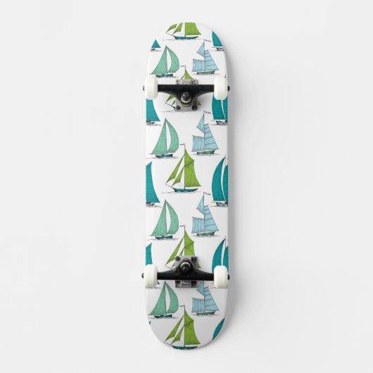 Zeilboten op het waterpatroon skateboard (Voorkant)