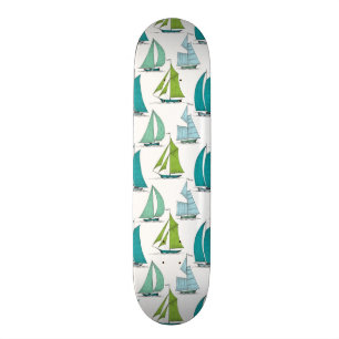 Zeilboten op het waterpatroon skateboard