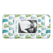 Zeilboten op het waterpatroon | Uw foto en naam Case-Mate iPhone Case (Achterkant (Horizontaal))