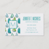 Zeilboten op het waterpatroon visitekaartje (Voorkant)