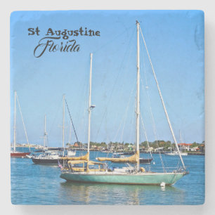 Zeilboten op Matanzas Bay St. Augustine Florida Stenen Onderzetter