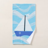 Zeilboten op oceaangolven bad handdoek (Handdoek)
