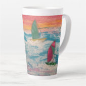 Zeilboten Oranje lucht Latte Mok (Rechterhoek)