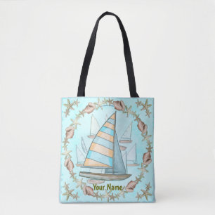 Zeilboten overal aangepaste canvas tas