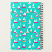 Zeilboten Patroonroze en Blauwgroen Planner (Achterkant)