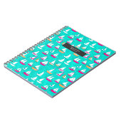 Zeilboten Pattern Preppy Pink & Aqua Notitieboek (Linkerzijde)