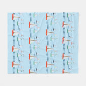 Zeilboten zeemeeuwen en oceaangolven Fleece Deken (Voorkant (Horizontaal))