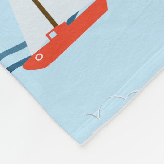 Zeilboten zeemeeuwen en oceaangolven Fleece Deken (Hoek)